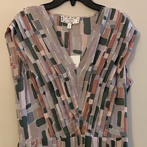 Dear Drew Cobblestone V-Neck Pleated Dress